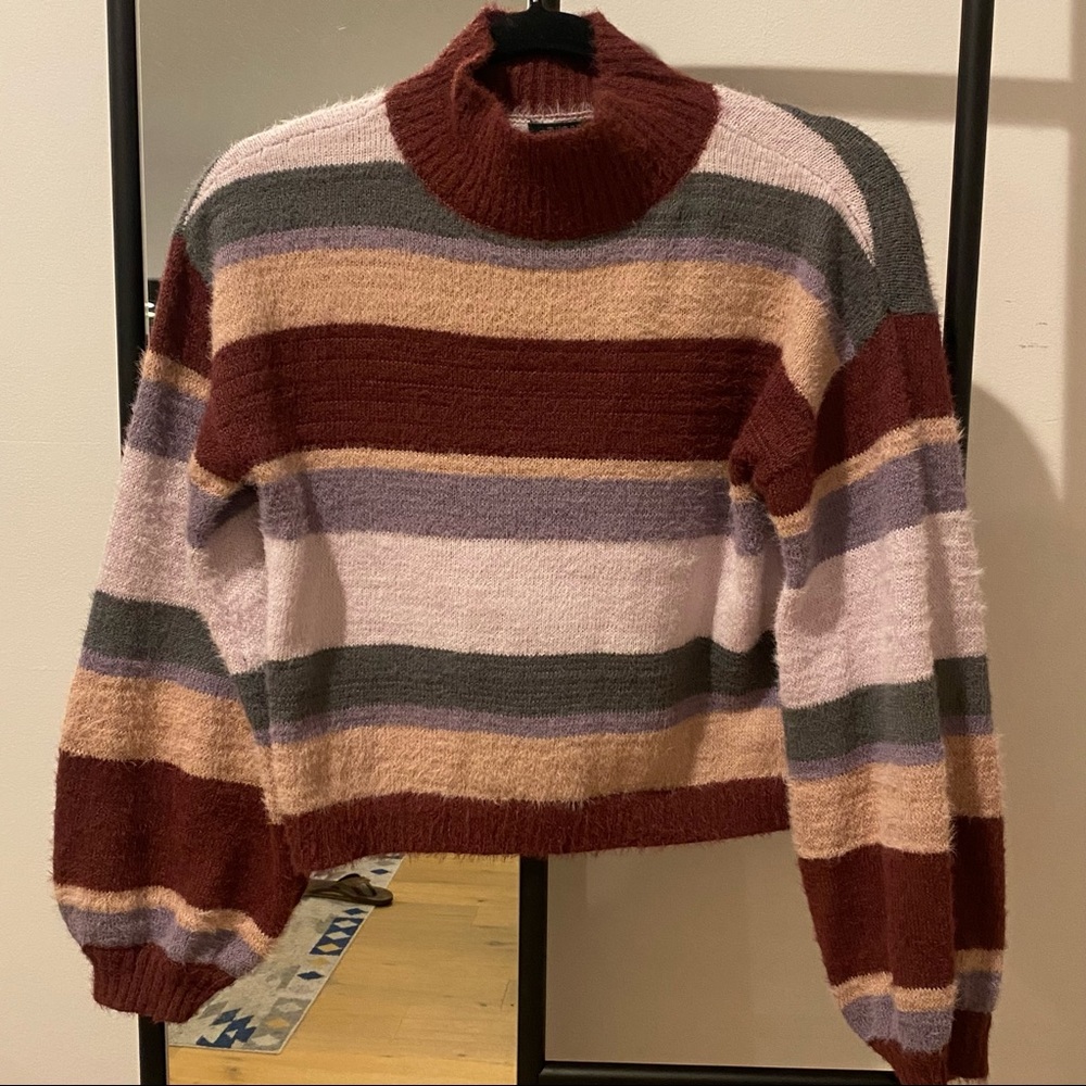 Wild Fable striped mock turtleneck sweater